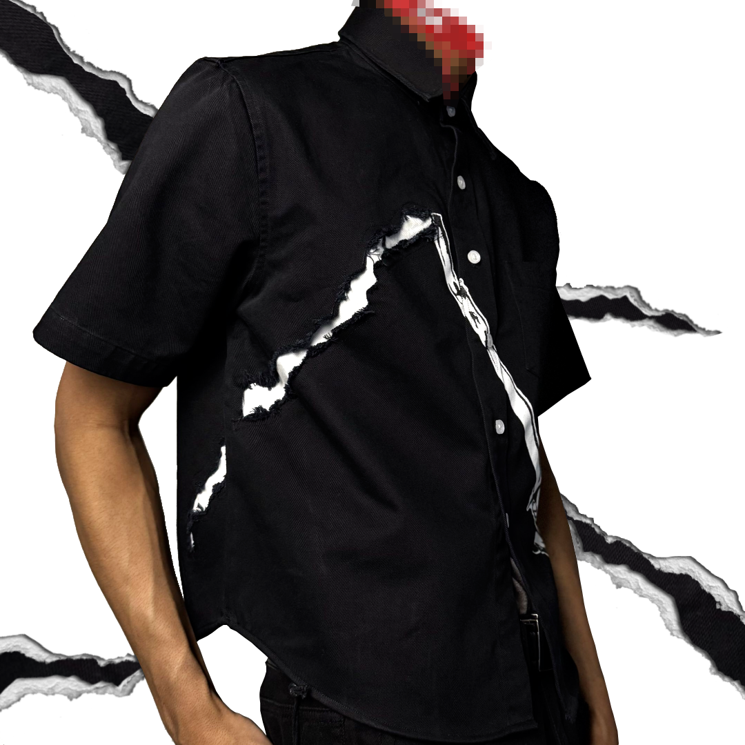 “Sliced” Night Samurai Collared Shirt