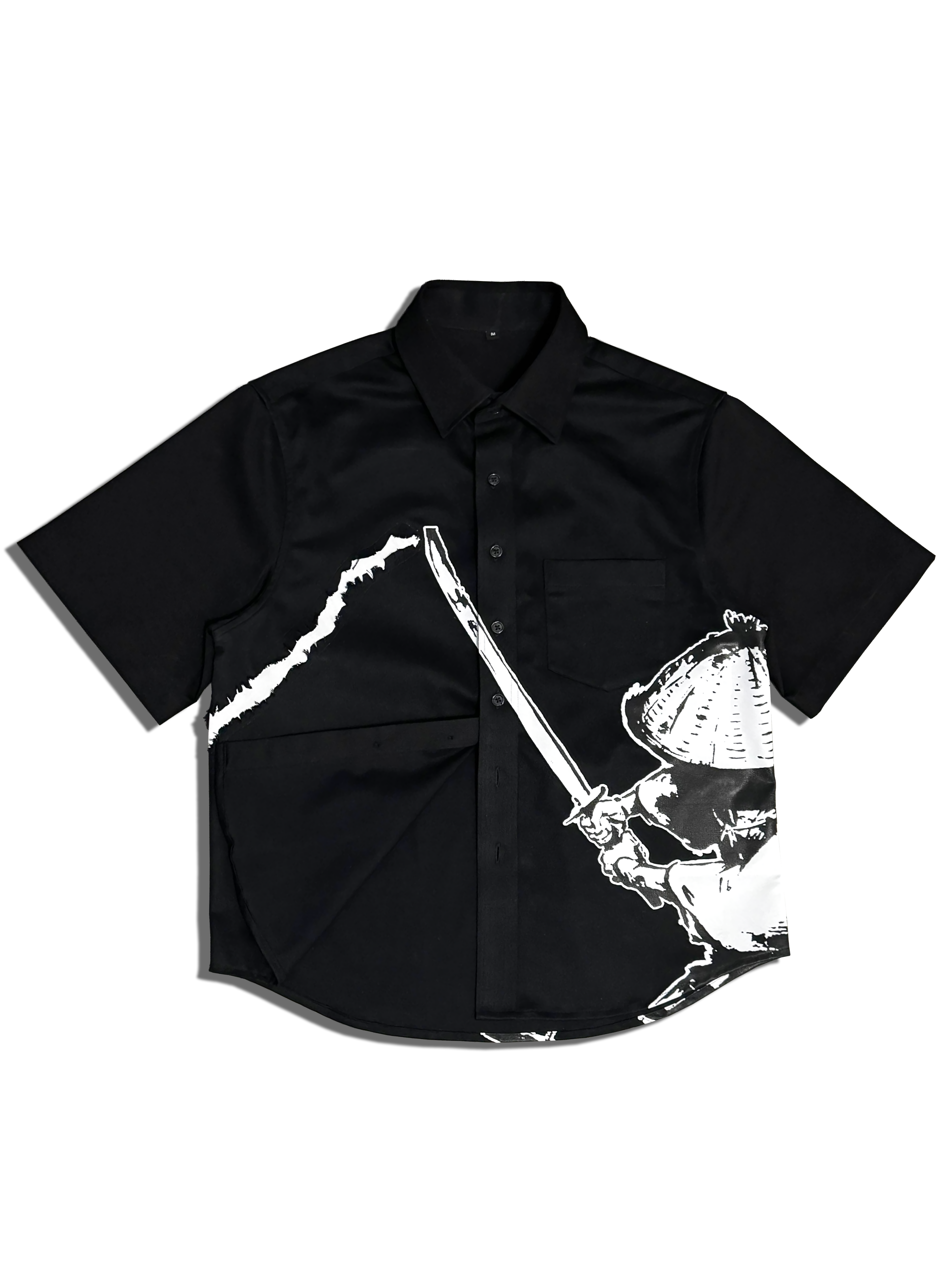 “Sliced” Night Samurai Collared Shirt