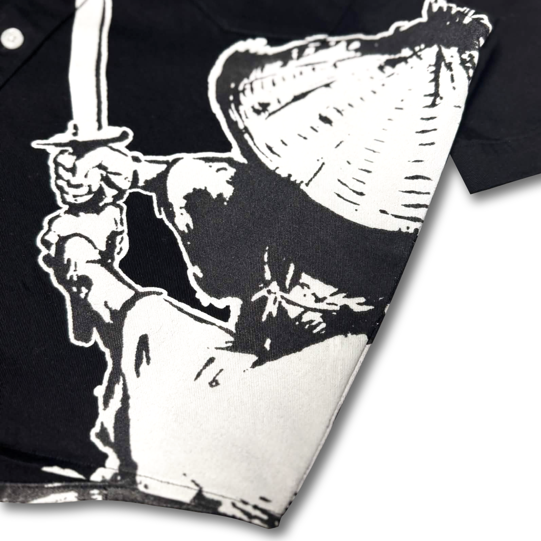 “Sliced” Night Samurai Collared Shirt