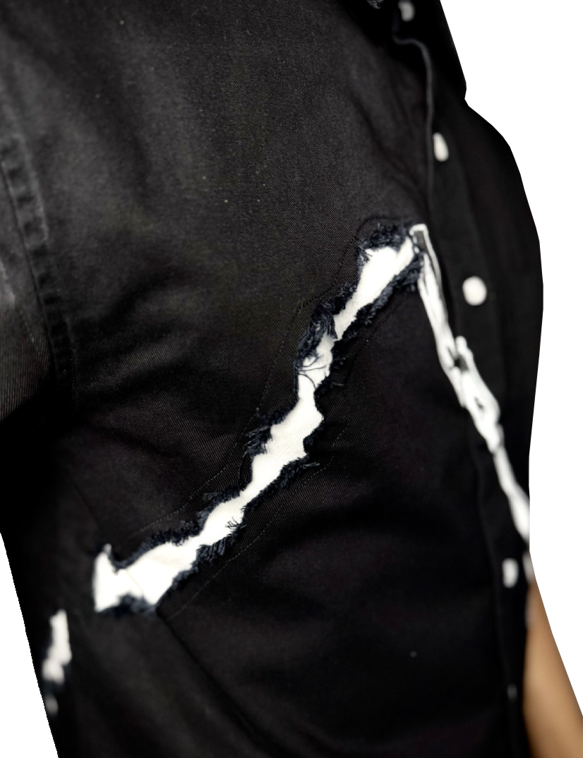 “Sliced” Night Samurai Collared Shirt